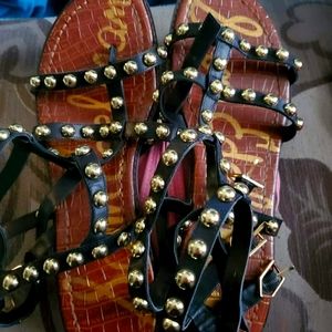 Gold and black Sam Edelman sandals